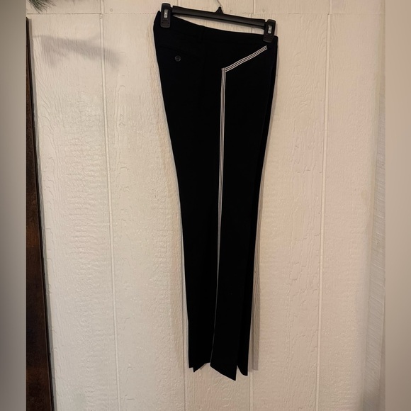 Piped, casual black dress pants size 2 - Picture 2 of 11